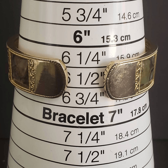 M.Z.Berger Ladies Bangle Watch Gold Tone‎ Crystal Bezel Faux Abalone Inserts - Picture 7 of 11